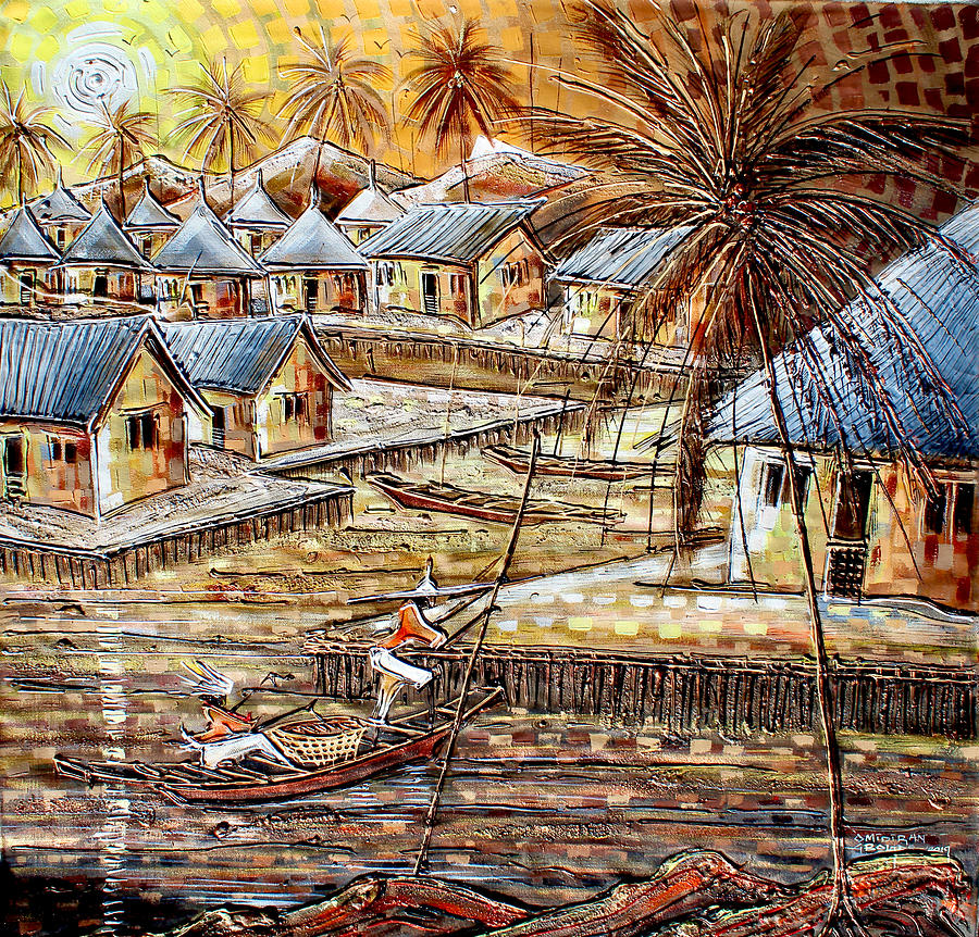 Fishing Couple 3 Painting by Paul Gbolade Omidiran