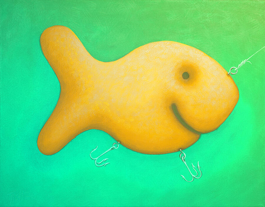 Fishing Cracker Painting by Tish Wynne