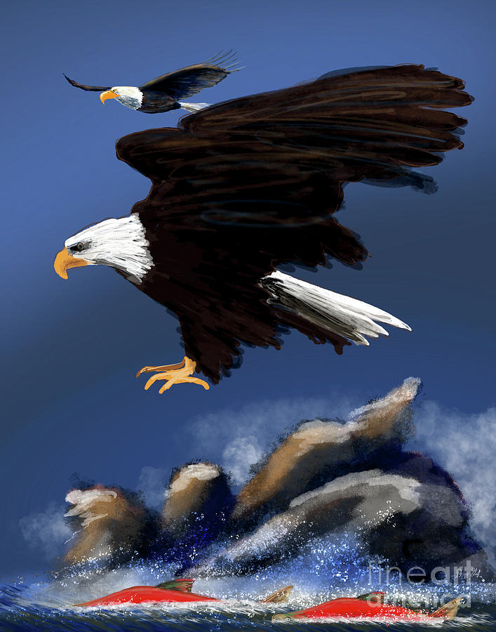 Fishing Eagles Digital Art by Doug Gist