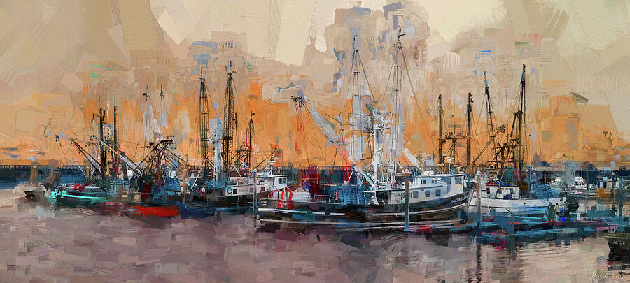 Fishing Fleet 03 Painting by Mike Penney