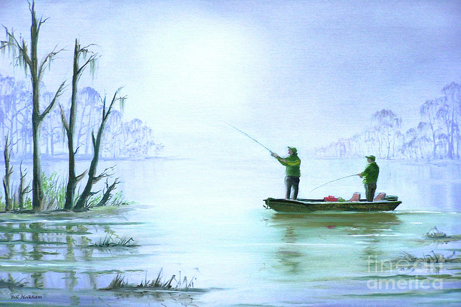 Fishing For Bass Painting by Bill Holkham