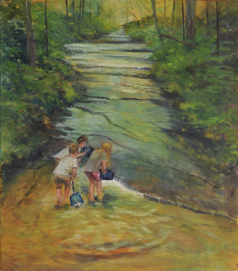 Fishing for Minnows Painting by Aurelia Nieves-Callwood