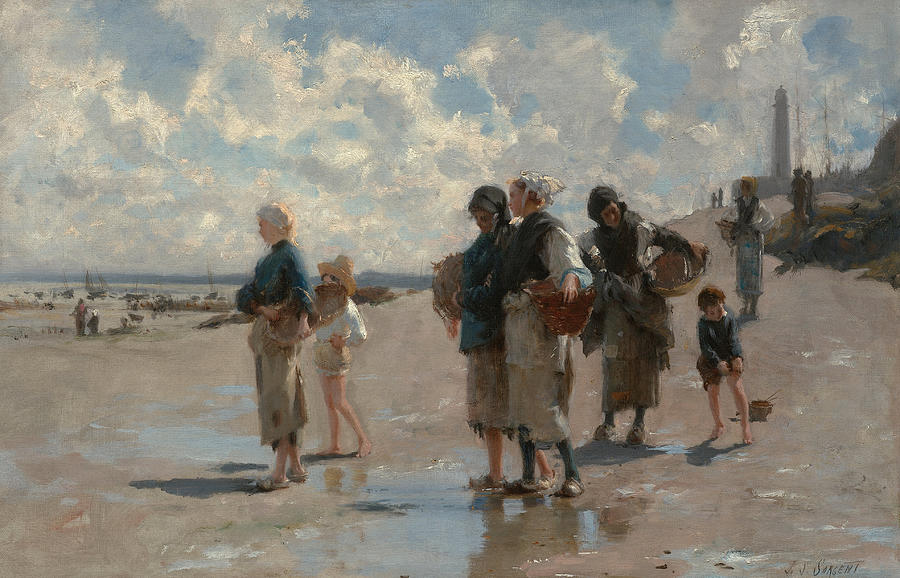 Fishing for Oysters at Cancale, 1878 Painting by John Singer Sargent