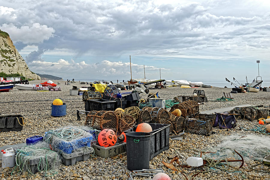 Fishing Gear On Beer Beach, Devon Photograph by Rod Johnson