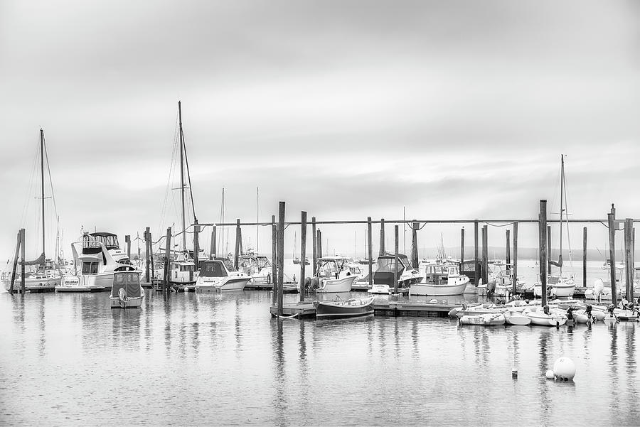 Fishing Harbor in Black and White Photograph by Joann Vitali