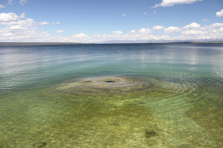 Yellowstone National Park Photograph - Fishing hole hot thermal spring in Yellowstone Lake, West Thumb Geyser Basin area, Wyoming, USA by Edgloris Marys