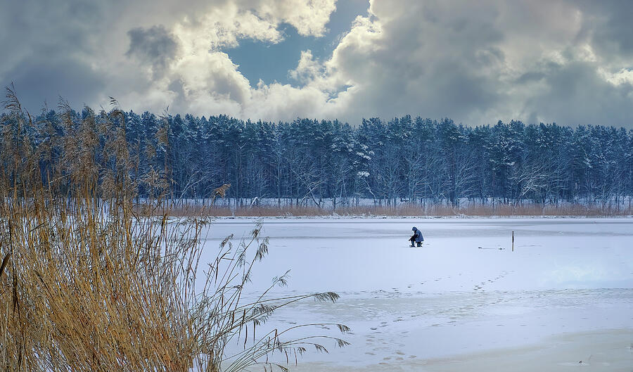 Fishing In Blue River Jurmala Latvia  Photograph by Aleksandrs Drozdovs
