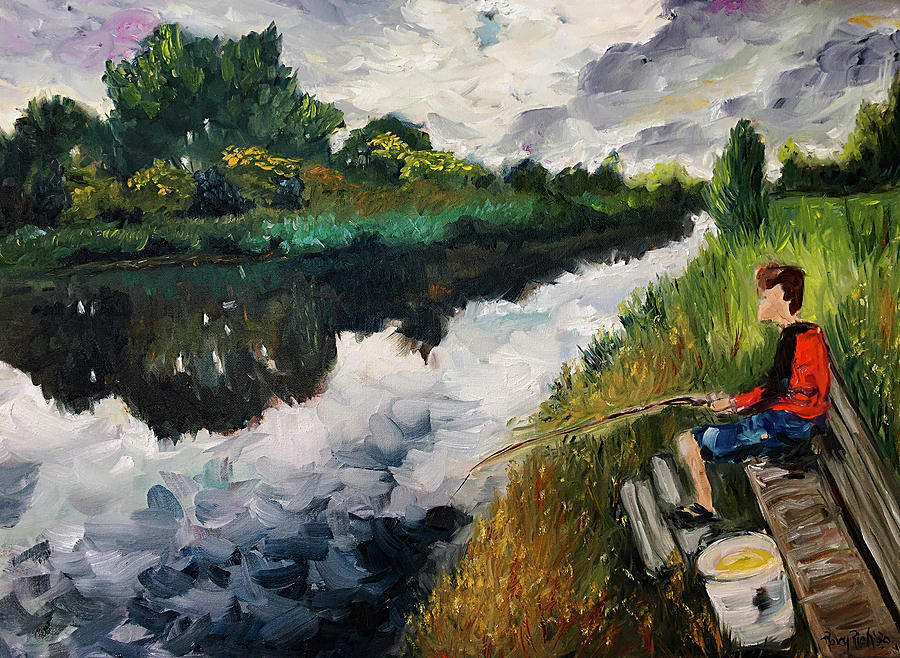Fishing in Groningen Painting by Roxy Rich