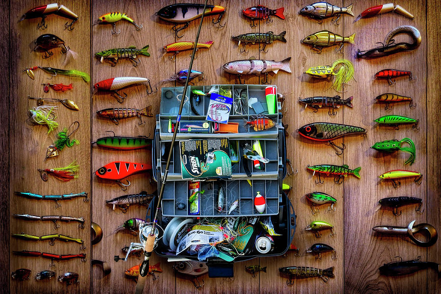 Fishing Lures and Tackle Box Photograph by Debra and Dave Vanderlaan - Fine  Art America