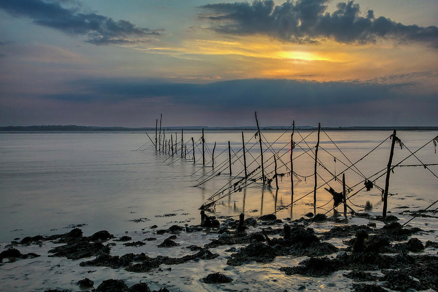 Fishing Nets At Sunset Photograph