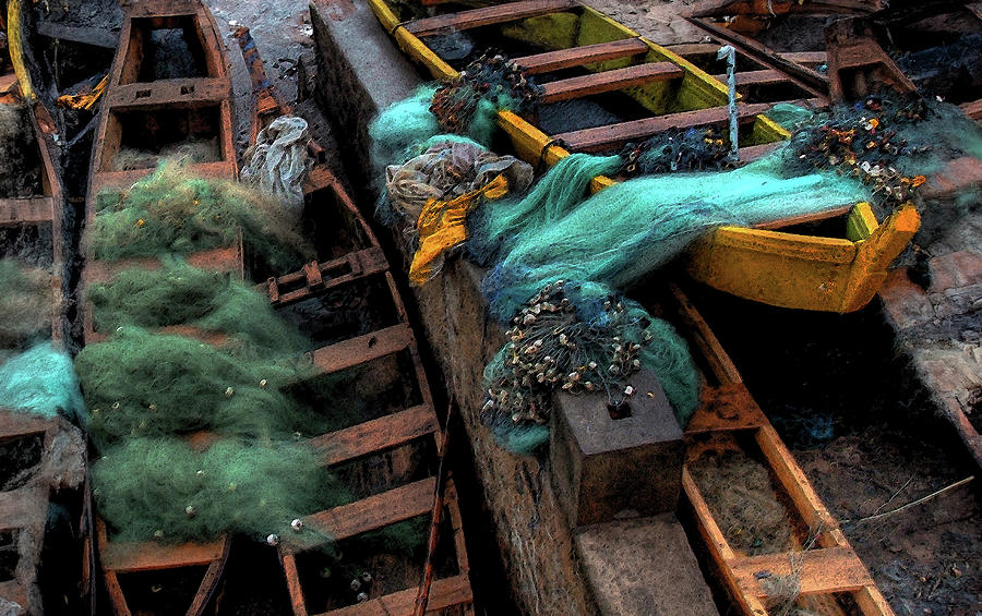 Fishing Nets on Ghanain Boats Photograph by Wayne King