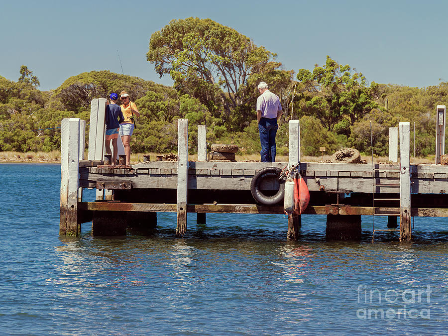 Fishing off the Jetty, Augusta, Western Australia Photograph by Elaine Teague