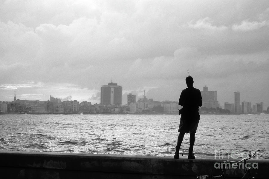 Fishing on the Malecon Havana Cuba Photograph by James Brunker