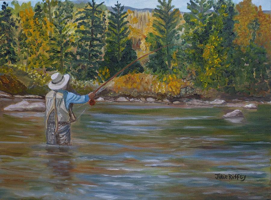 Fishing on the River Painting by Julie Brugh Riffey