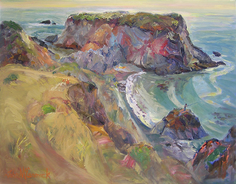 Fishing on The Sonoma Coast Painting by John McCormick