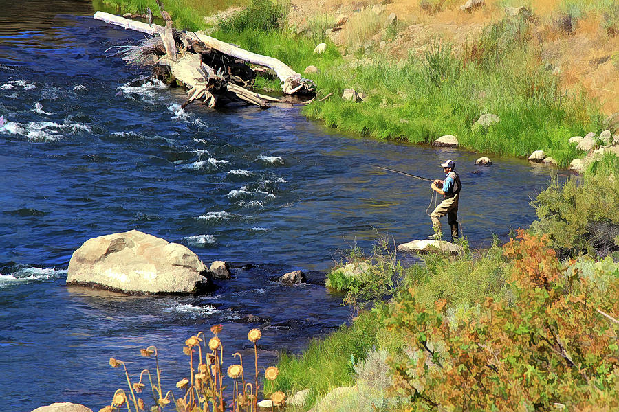 Fishing on the Truckee Photograph by Donna Kennedy