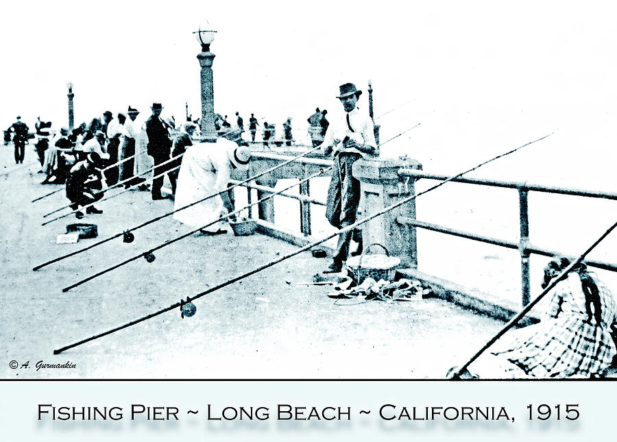 Fishing Pier, Long Beach, California, C. 1915 Photograph