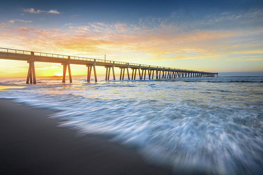 Fishing Pier Navarre Beach Florida Coastal Sunrise. Photograph by Jordan Hill