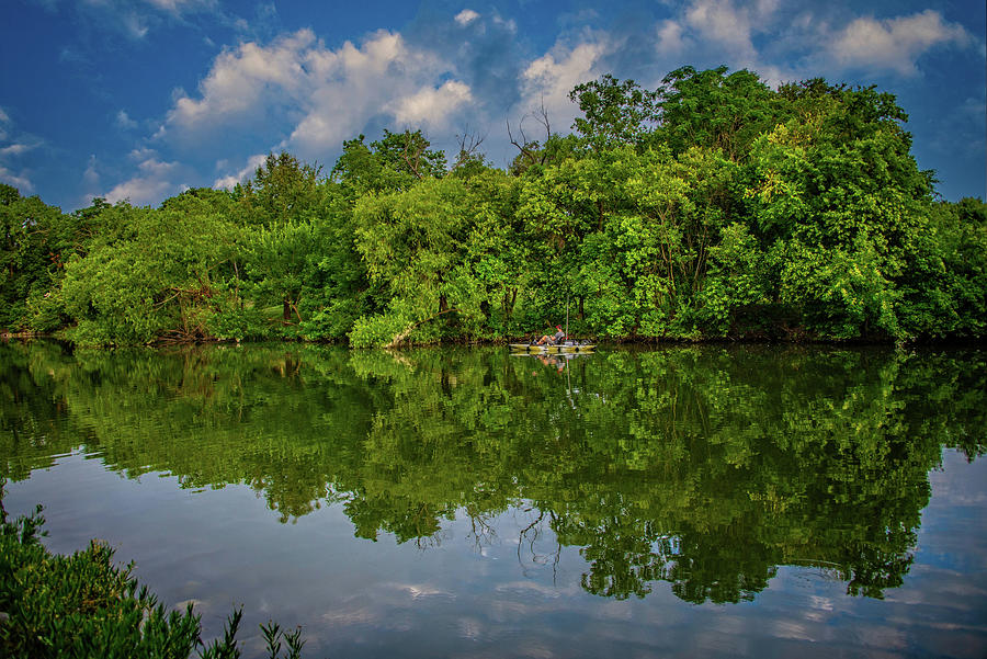 Fishing Reflections on Cibolo Creek Photograph by Lynn Bauer