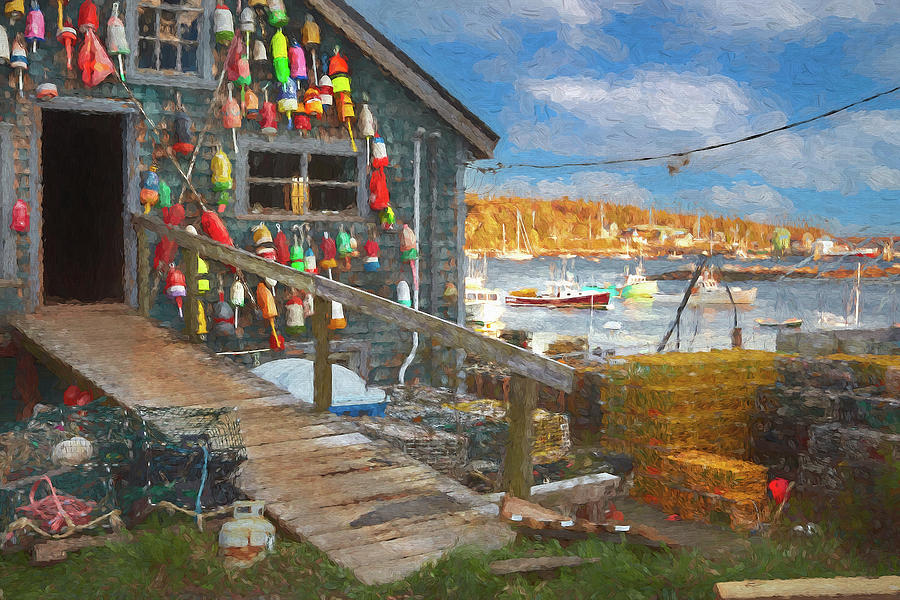 Fishing Shack in Maine Digital Art by Jon Glaser