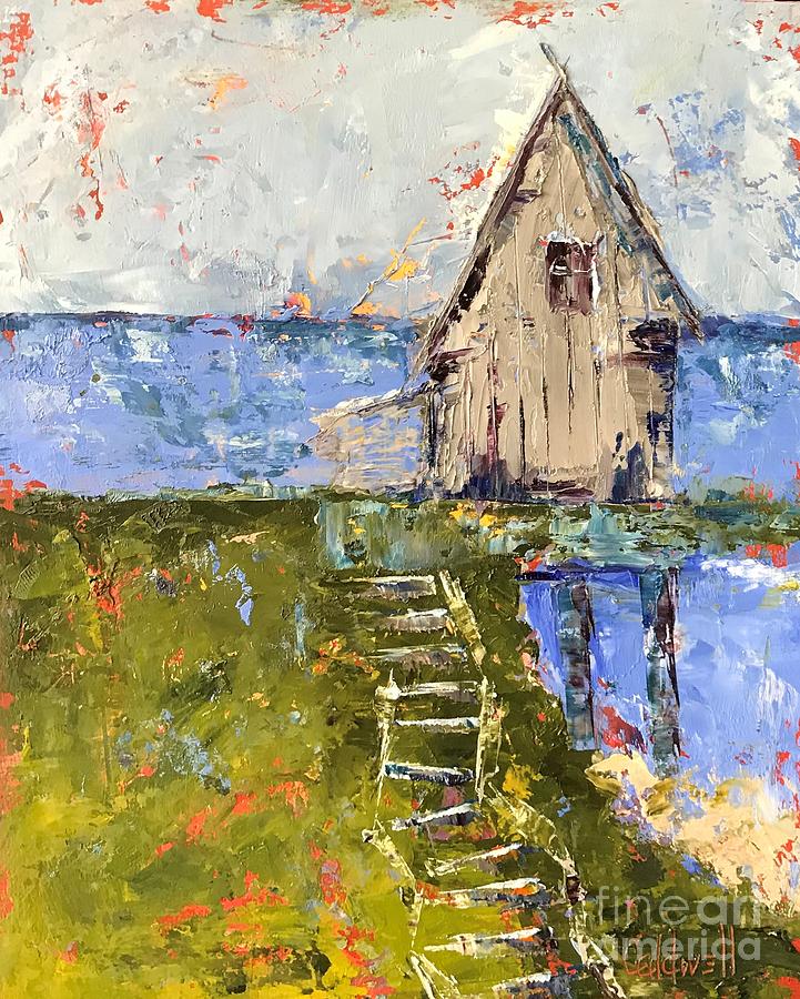 Fishing Shack Painting by Patricia Caldwell