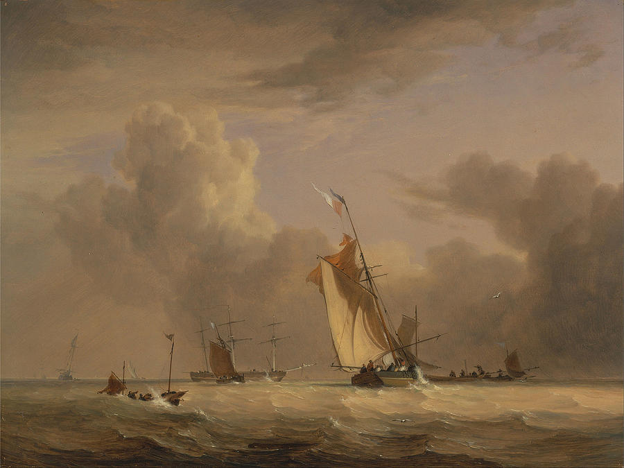 Fishing Smack and Other Vessels in a Strong Breeze Photograph by Joseph ...