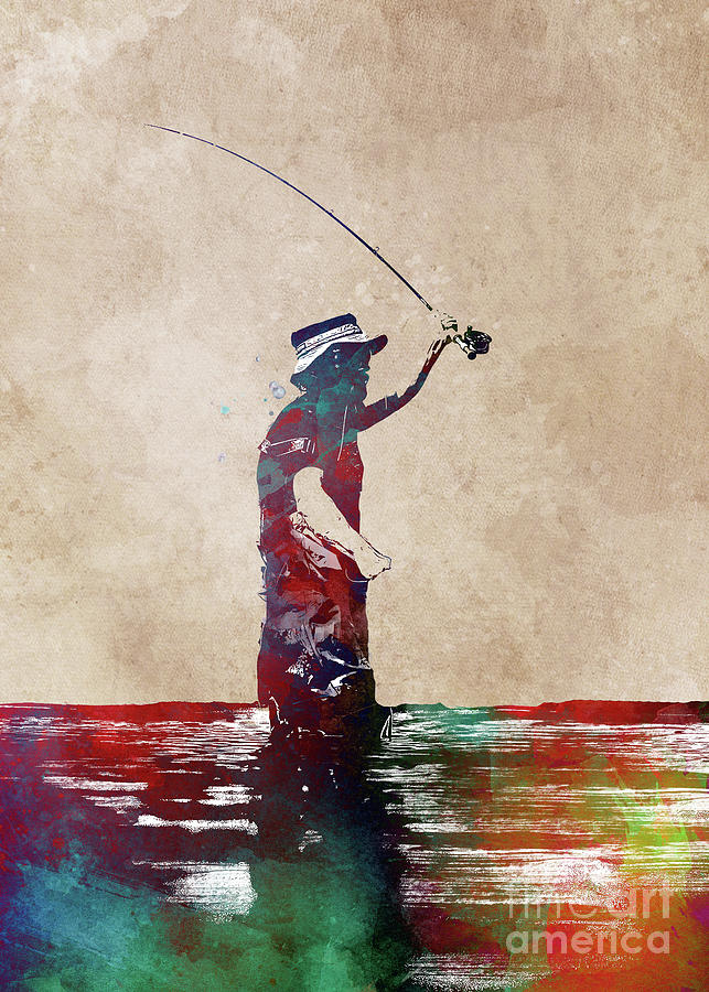 Fishing sport art #fishing Digital Art by Justyna Jaszke JBJart