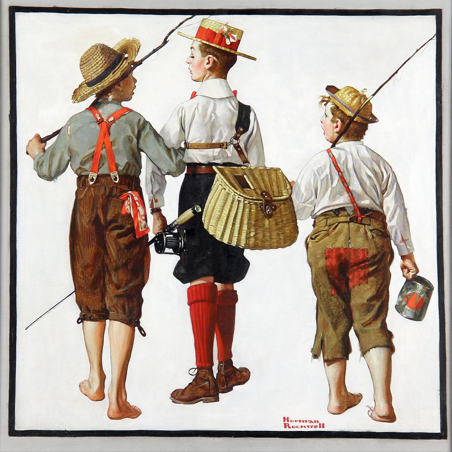 Fishing Trip, They'll Be Coming Back Next Week, 1919 Painting by Norman ...