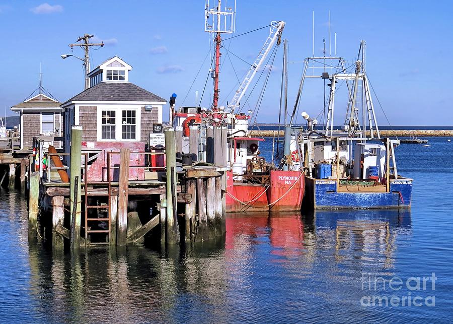 Fishing vessels docked at T Wharf Photograph by Janice Drew