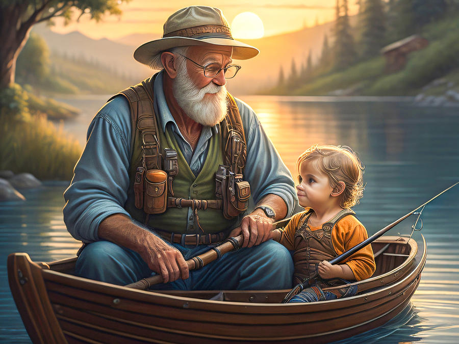 Fishing With Grandpa Digital Art By Patricia Betts Fine Art America   Fishing With Grandpa Patricia Betts 