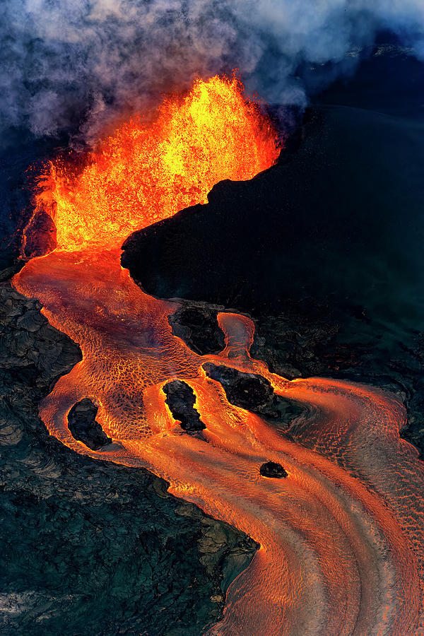 Pele Photograph - Fissure 8 by Christopher Johnson