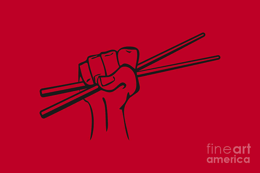 Fist Holding Chopsticks Digital Art