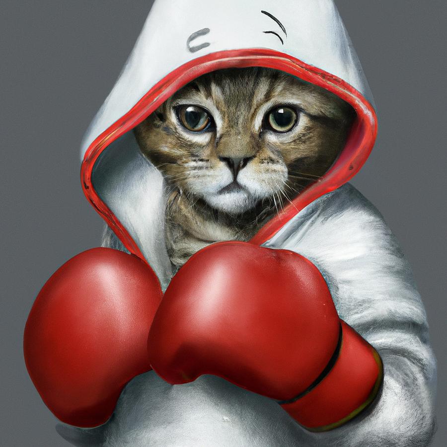 Fisticuffs - The Tale of a Cat Boxer with Boxing Gloves and a Red ...