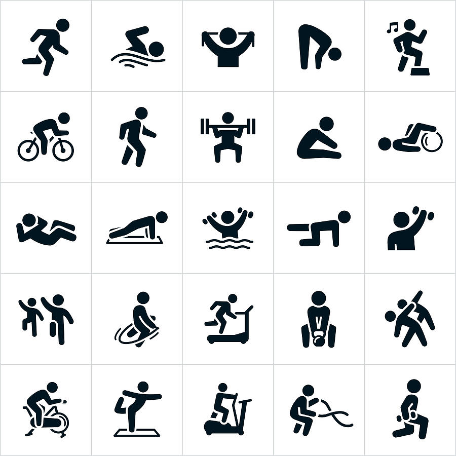 Fitness Activities Icons Drawing by Appleuzr