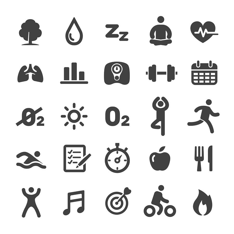 Fitness and Healthy Icons Set - Smart Series Drawing by -victor-