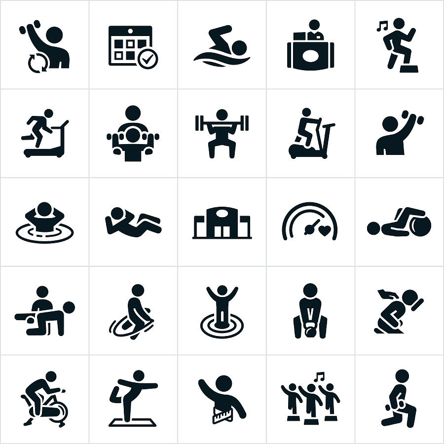 Fitness Facility Icons Drawing by Appleuzr