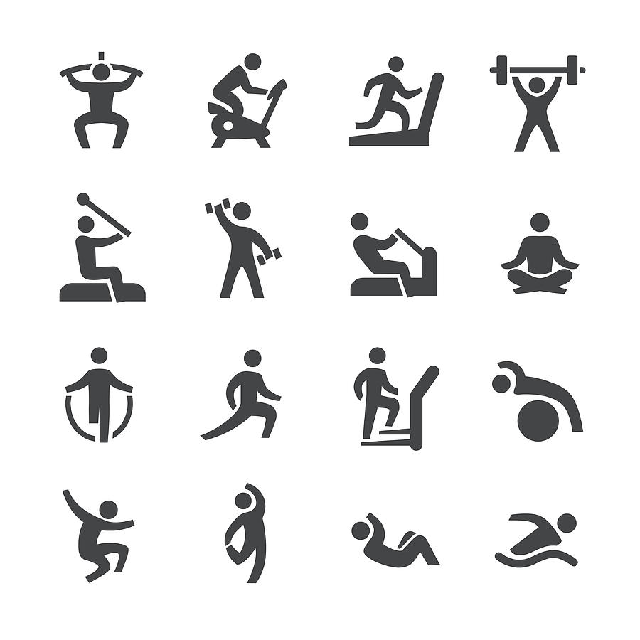 Fitness Icons - Acme Series Drawing by -victor-