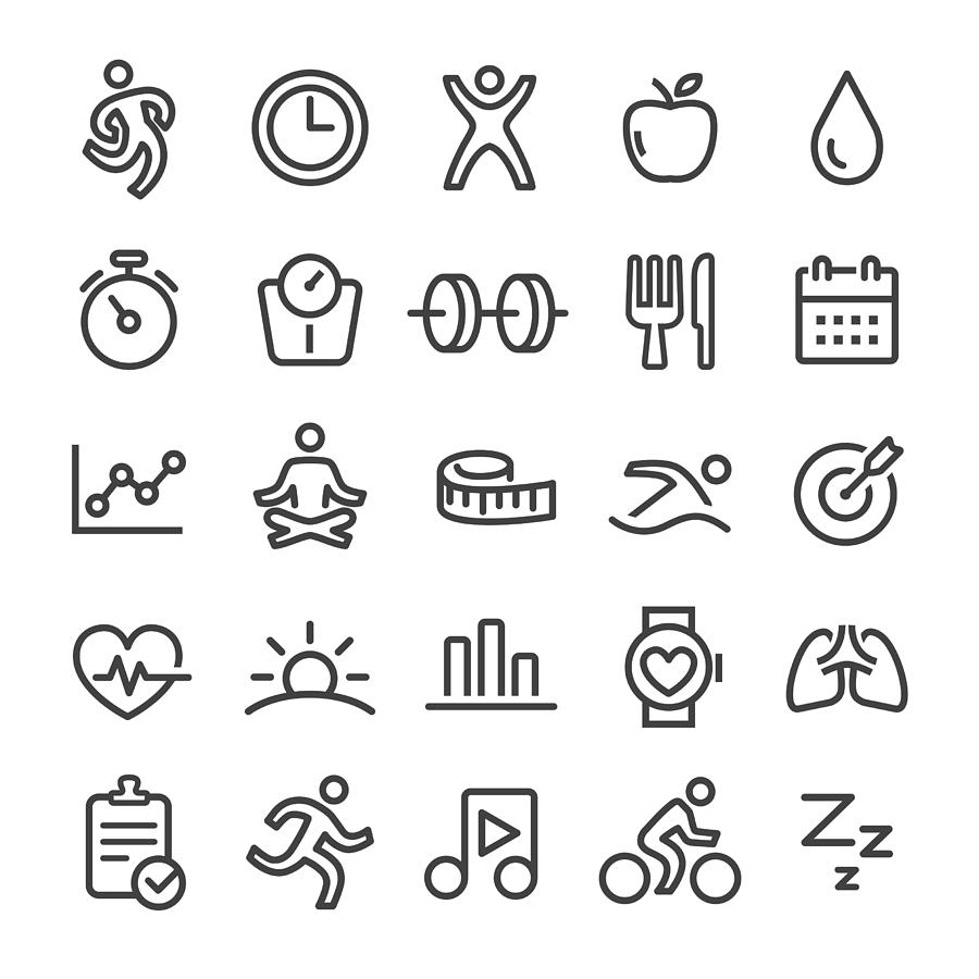 Fitness Icons - Smart Line Series Drawing by -victor-