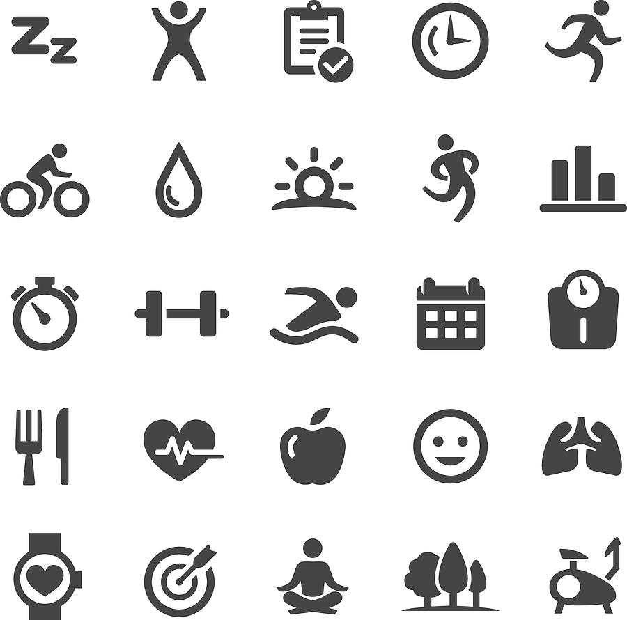 Fitness Icons - Smart Series Drawing by -victor-