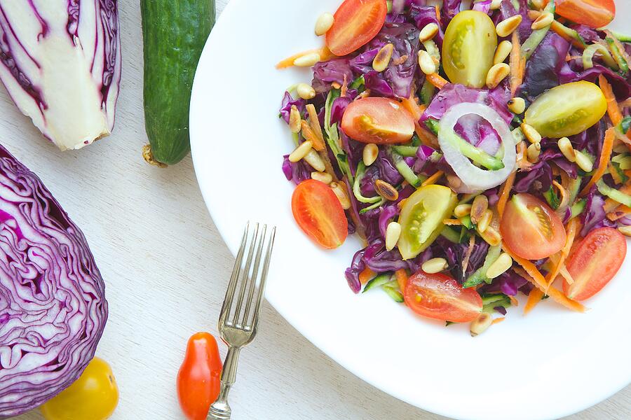 Fitness salad with purple cabbage Photograph by TolikoffPhotography