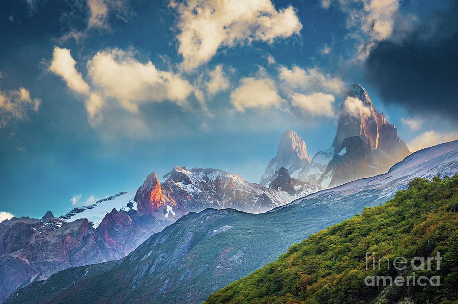 Mountain Photograph - Fitz Roy Cloudbreak by Inge Johnsson