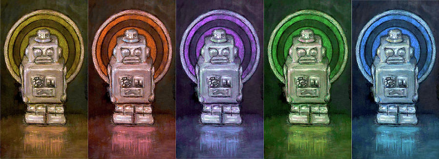 Five Angry Robots Digital Art by John Morris
