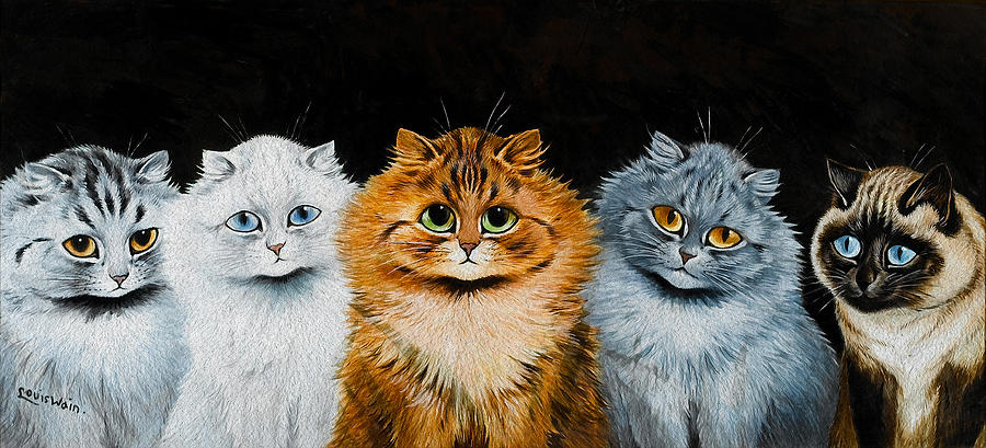 Decorative Cats Painting by Louis Wain - Fine Art America