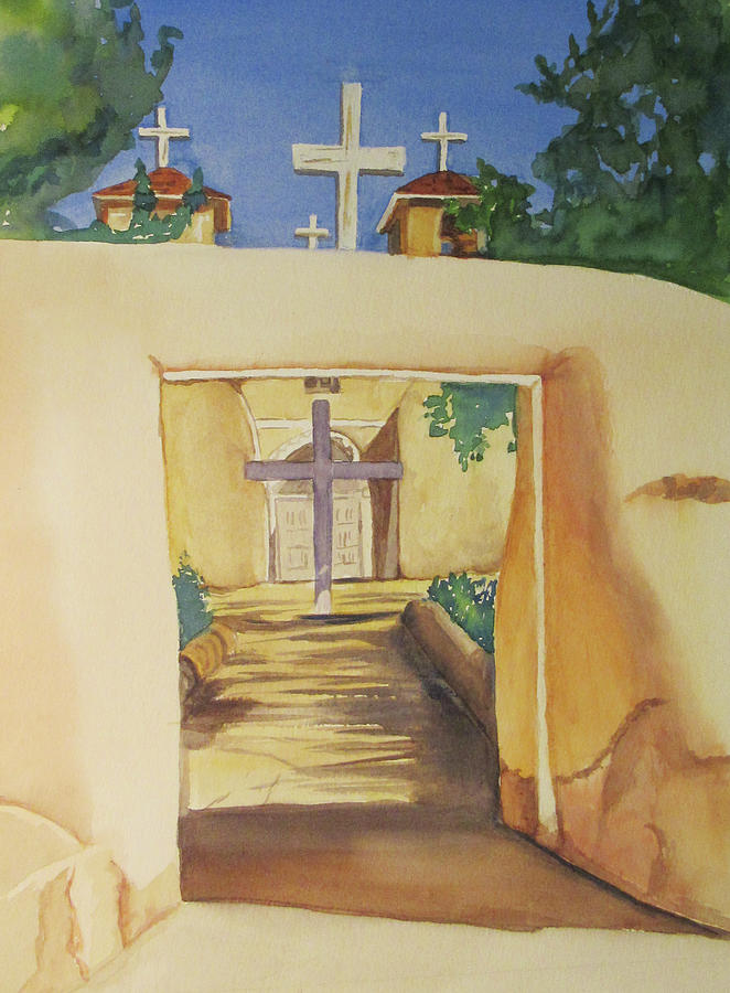 Five Crosses Painting by Martha Lancaster