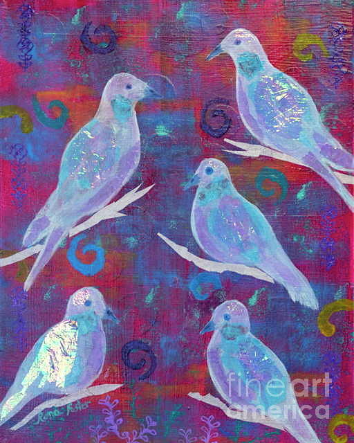 Five Easy Peace Doves Mixed Media by Rona Foster - Fine Art America