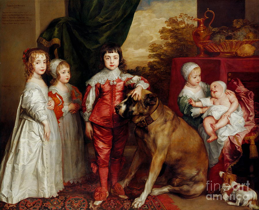 Five Eldest Children of Charles I Painting by Sir Anthony van Dyck