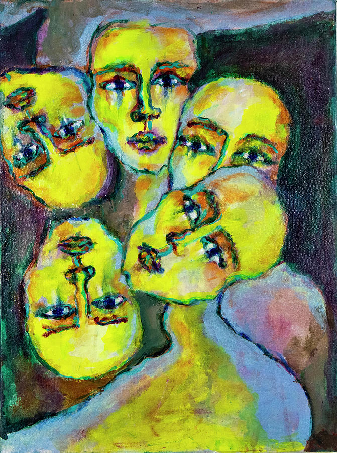 Five Faces Painting by Art Joanne Harris - Pixels