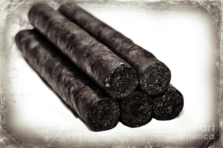 Five Hand Rolled Cigars Photograph by John Rizzuto