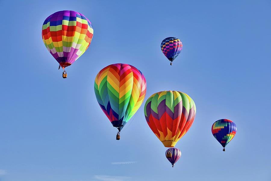 Five Hot Air Balloons Photograph by Lynn Hopwood