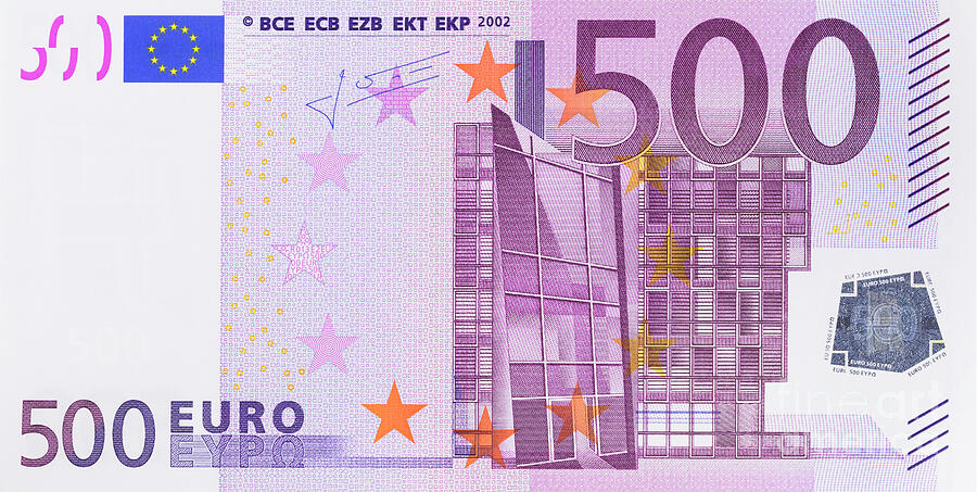 500 Photograph - Five hundred Euro banknote by Roberto Morgenthaler